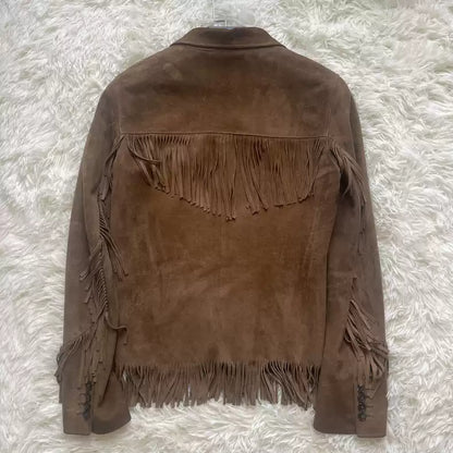 Saint Laurent Paris 16ss suede fringe jacket