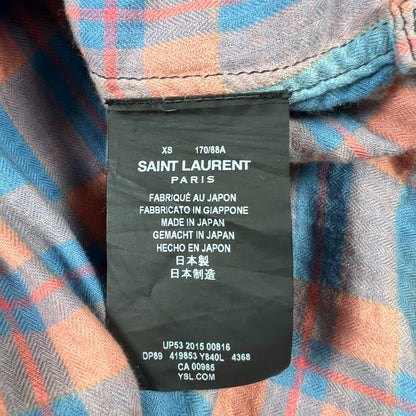 Saint Laurent Paris16ss tassel gradient checkered shirt