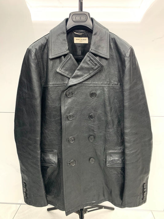 Saint Laurent Paris Thick cowhide double breasted jacket