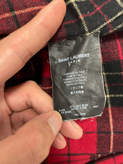 Saint Laurent Paris 13AW wool plaid shirt