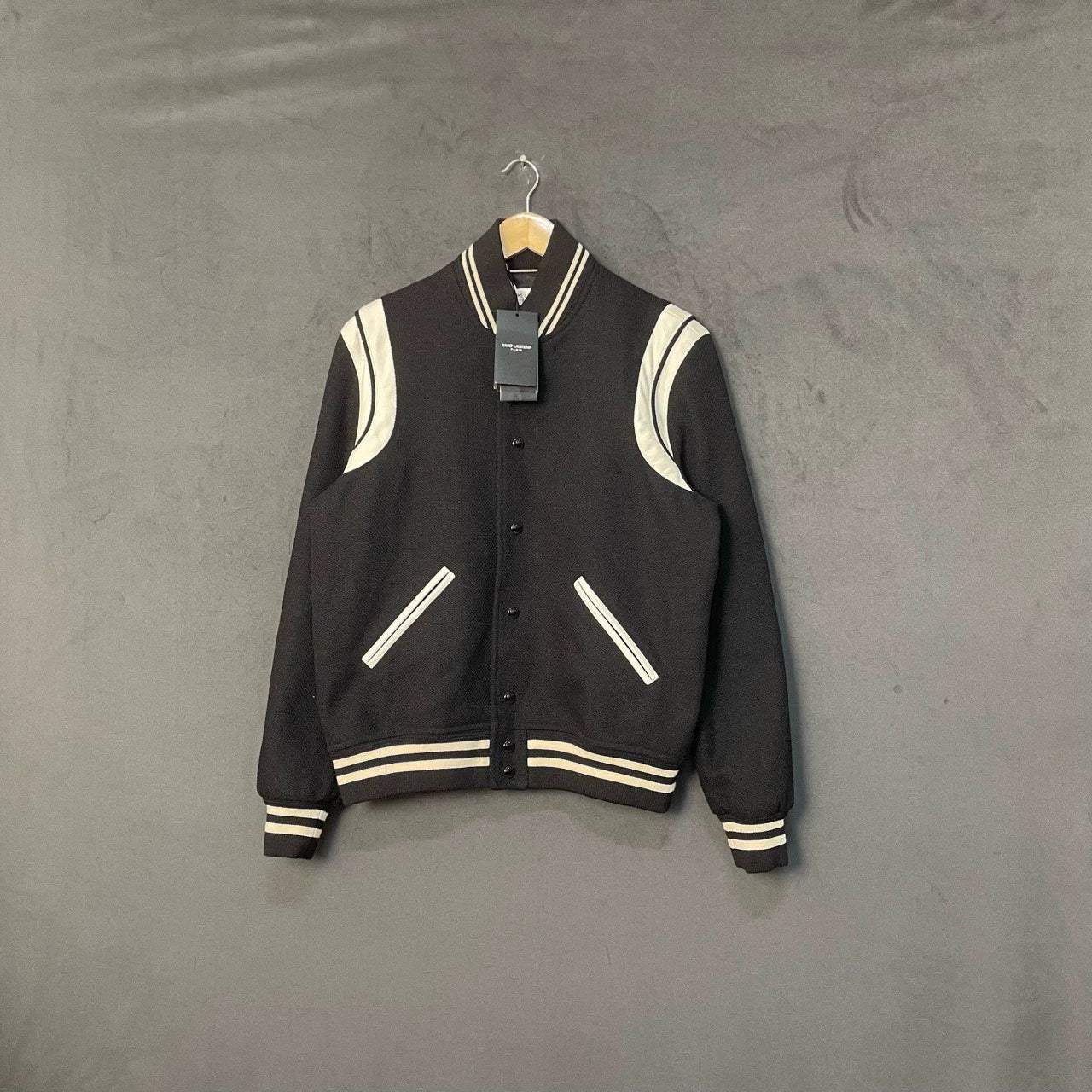 Saint Laurent ParisBlack baseball jacket