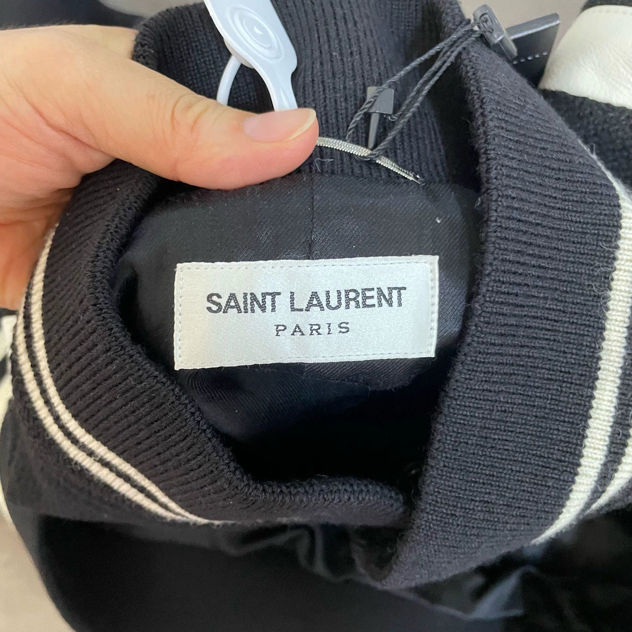 Saint Laurent ParisBlack baseball jacket