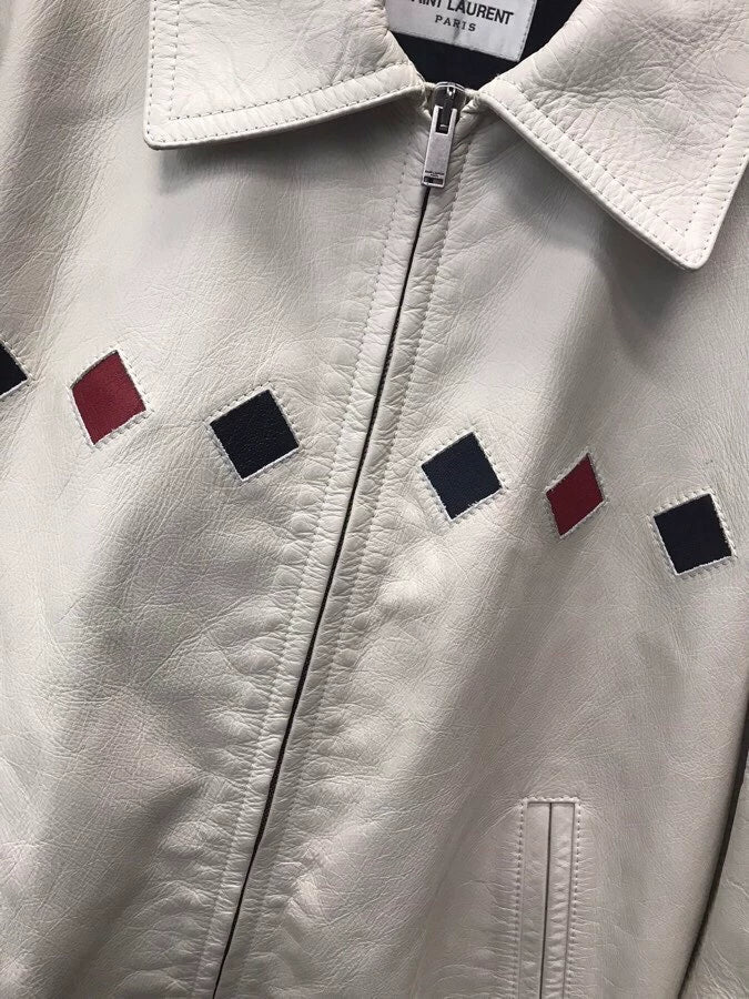 Saint Laurent Paris White vintage leather jacket