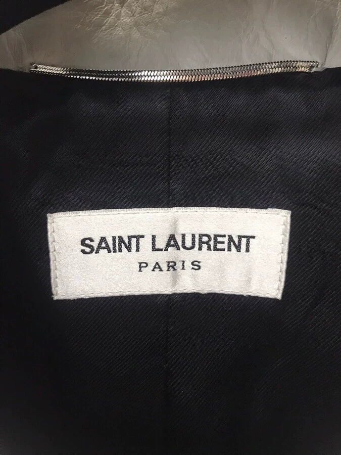 Saint Laurent Paris White vintage leather jacket