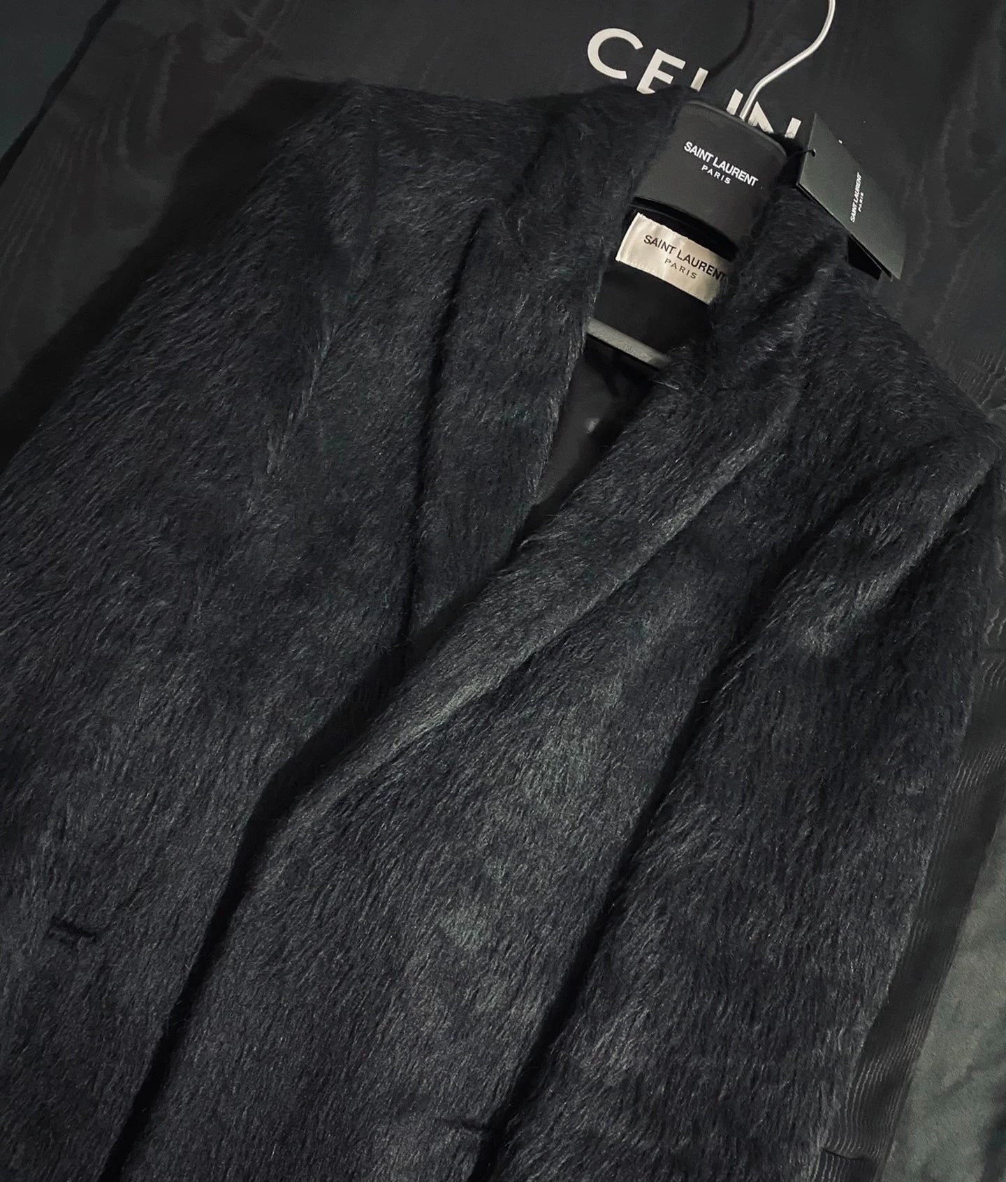 Saint Laurent Paris 18aw fashion fur coat