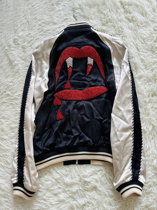 Saint Laurent Paris 14SS Blood Teeth Baseball Jacket