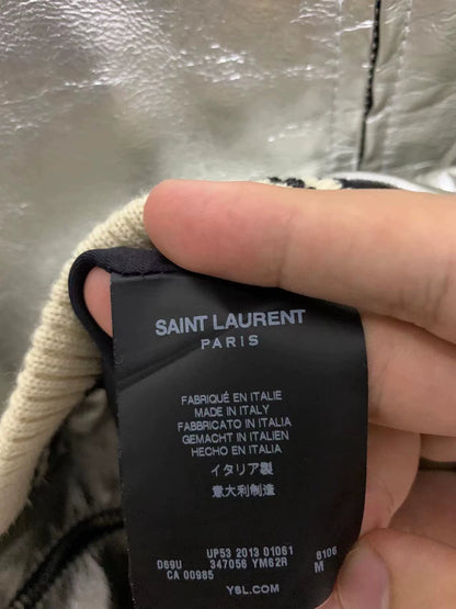 Saint Laurent Paris Silver patent leather jacket