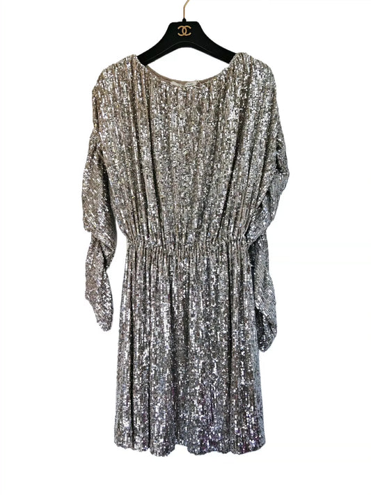 Saint Laurent Paris Silver sequin dress