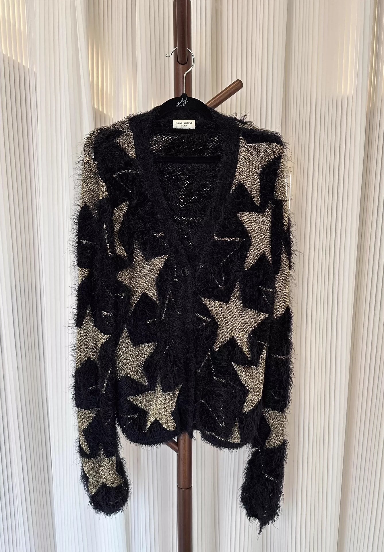 Saint Laurent Paris Five pointed star knitted sweater