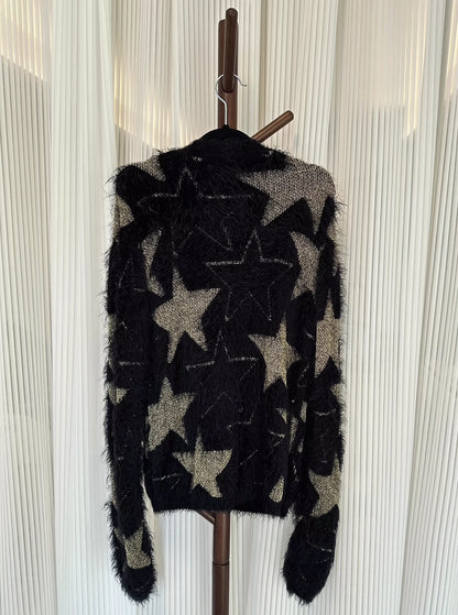 Saint Laurent Paris Five pointed star knitted sweater