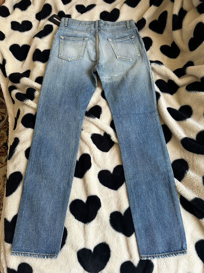 Saint Laurent Paris Show style knife cut jeans