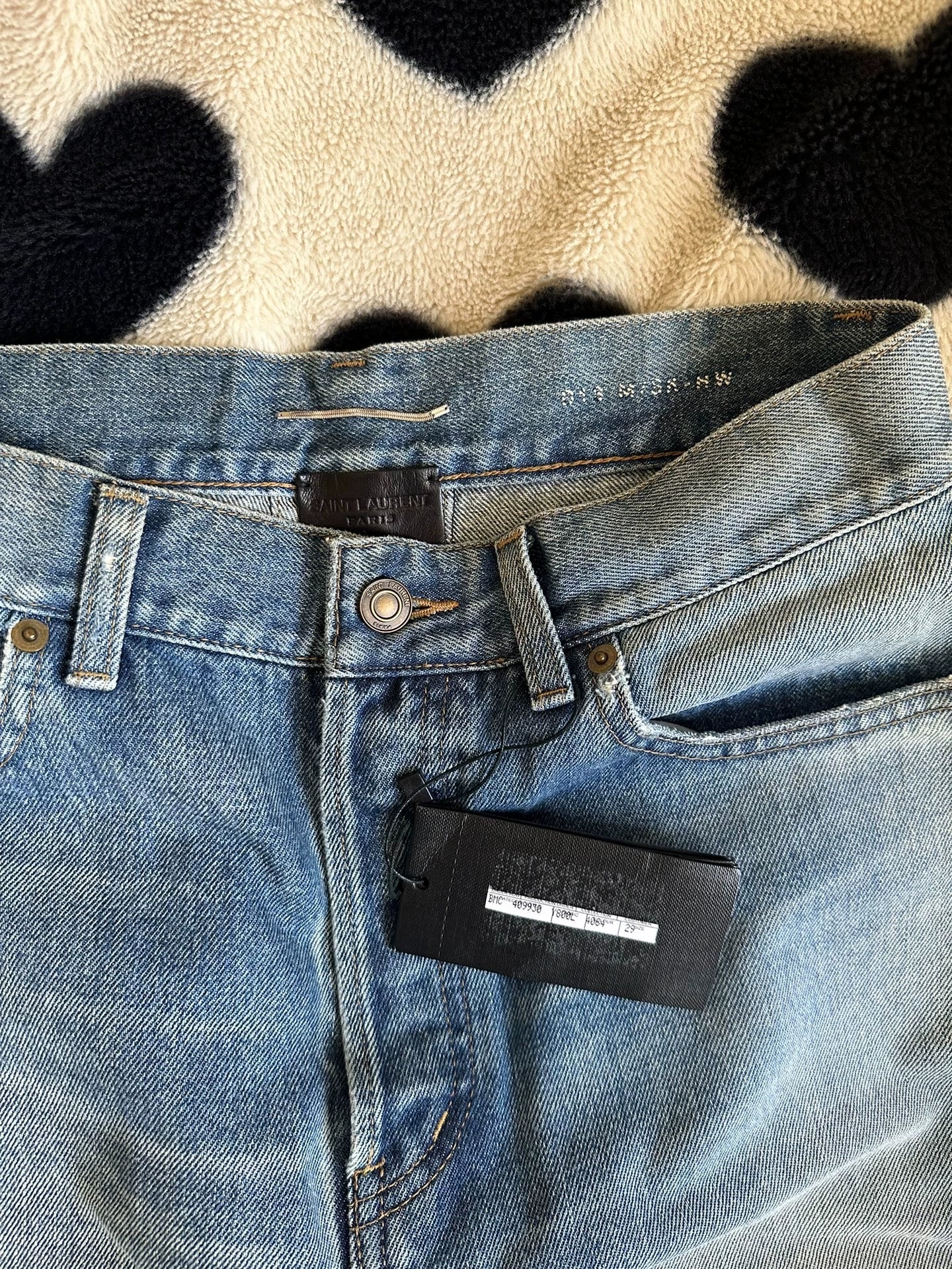 Saint Laurent Paris Show style knife cut jeans