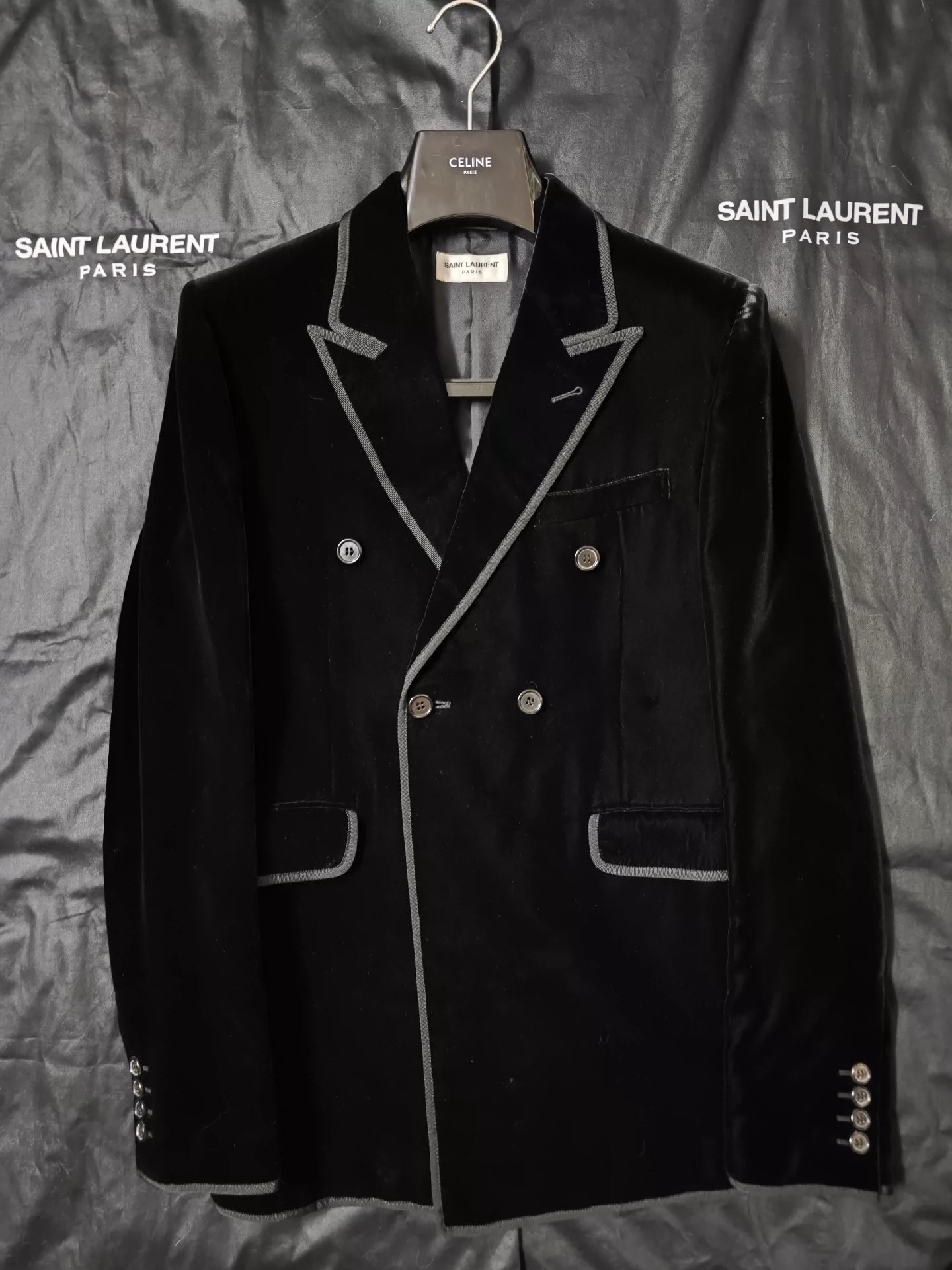 Saint Laurent Paris Double breasted smoking jacket