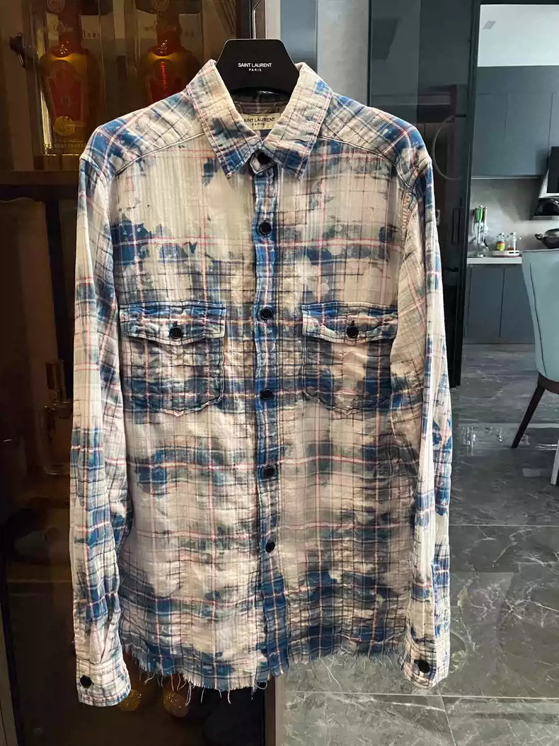 Saint Laurent Paris 16ss Blue Rendering Shirt