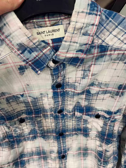 Saint Laurent Paris 16ss Blue Rendering Shirt