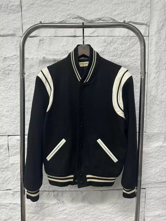 Saint Laurent Paris Black and white classic baseball uniform