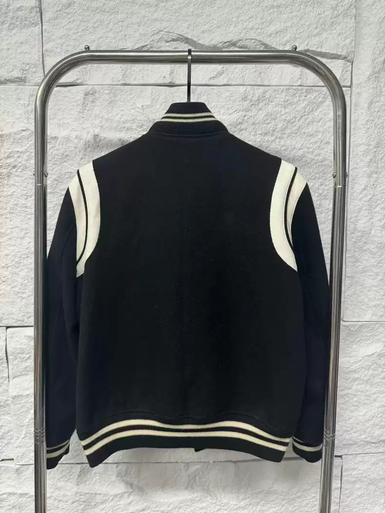 Saint Laurent Paris Black and white classic baseball uniform