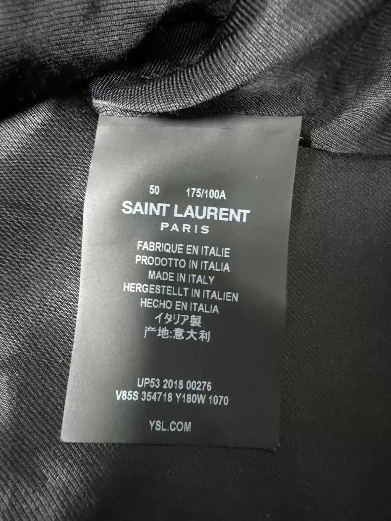 Saint Laurent Paris Black and white classic baseball uniform