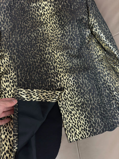 Saint Laurent ParisApple collar leopard print suit jacket