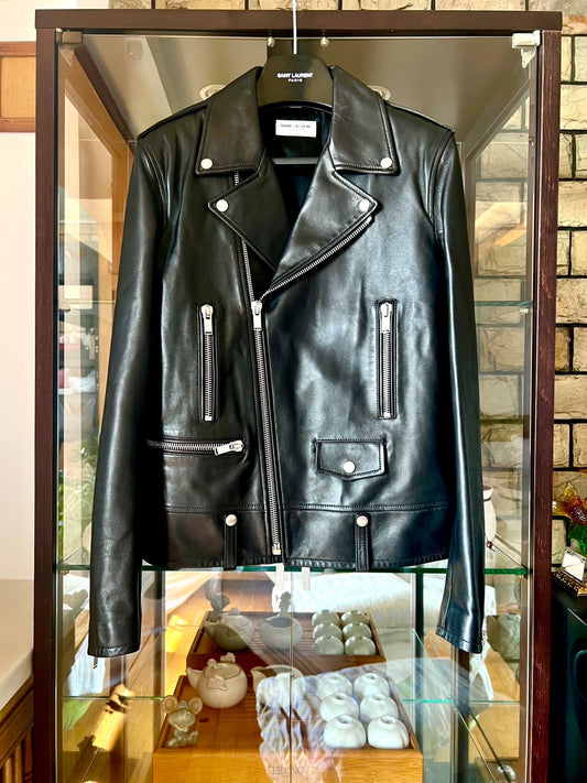 Saint Laurent Paris 19FWL01 locomotive leather jacket