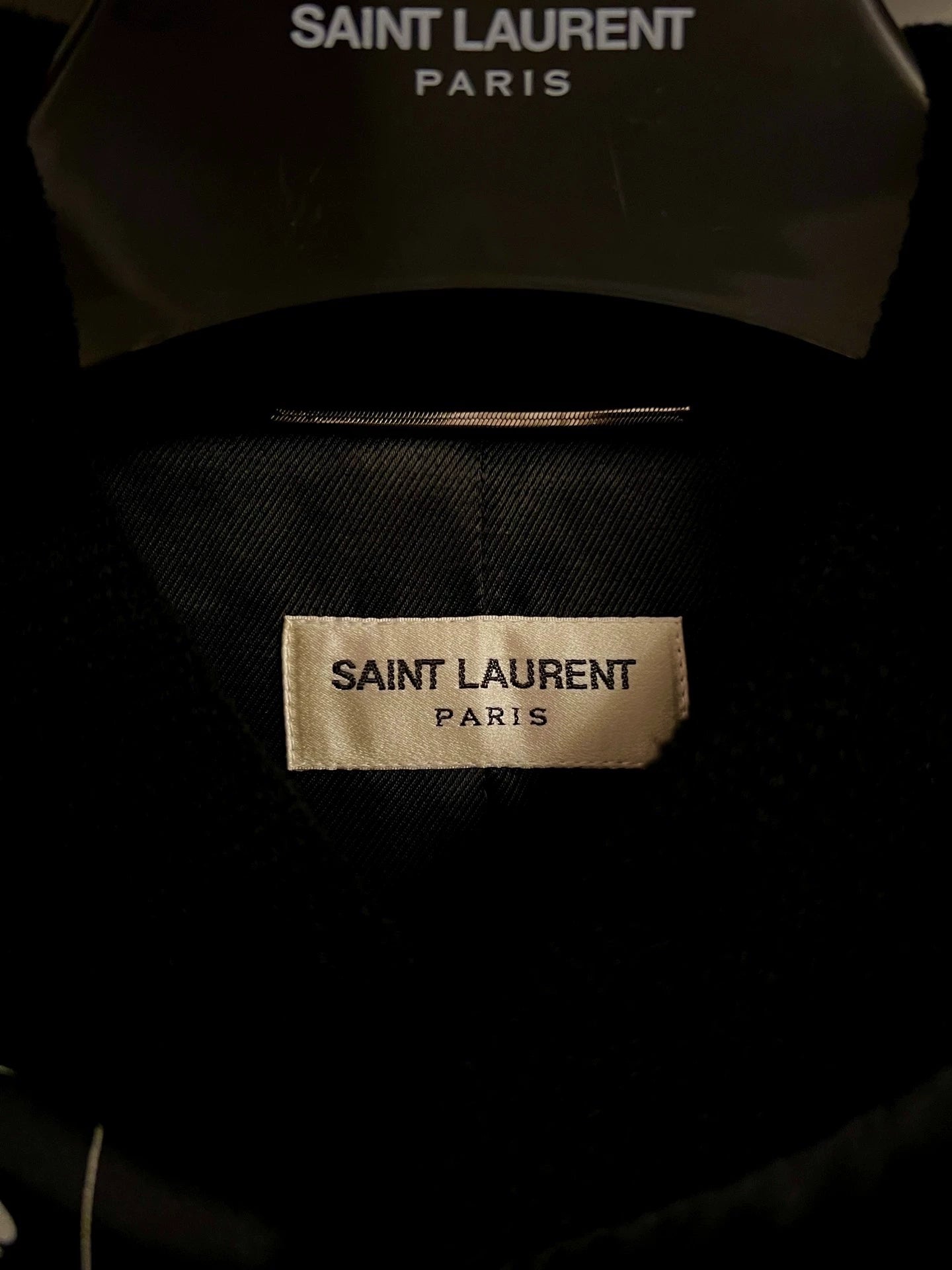 Saint Laurent Paris 15ss black silk poker jacket