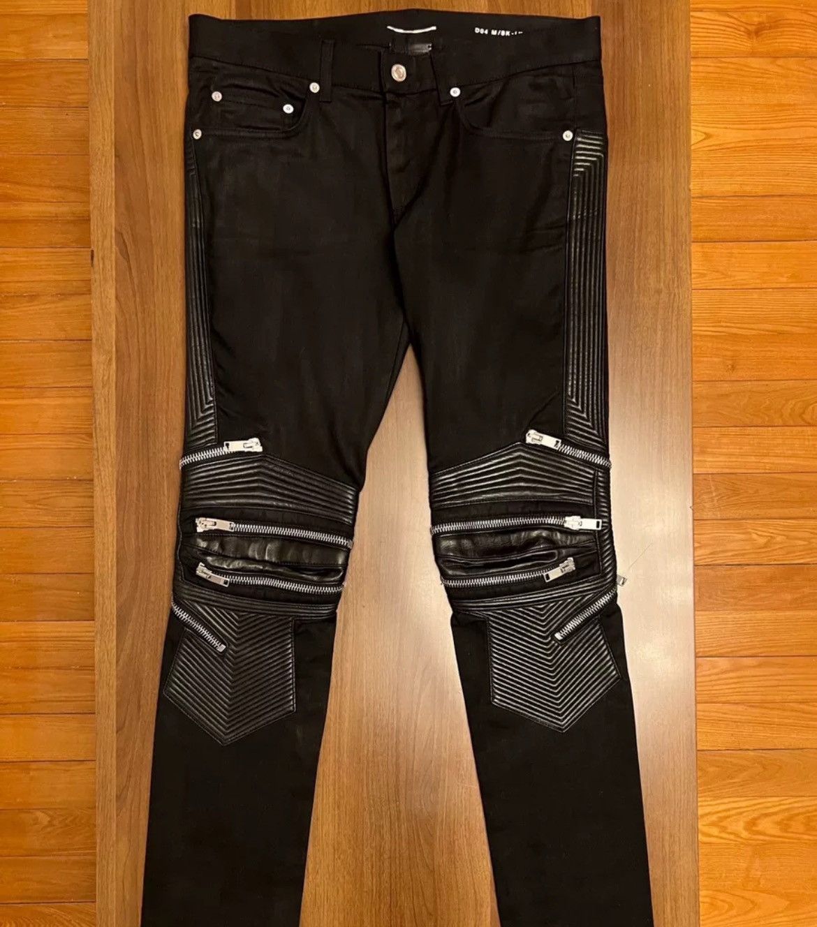 Saint Laurent 14fw black spliced pants - DMC