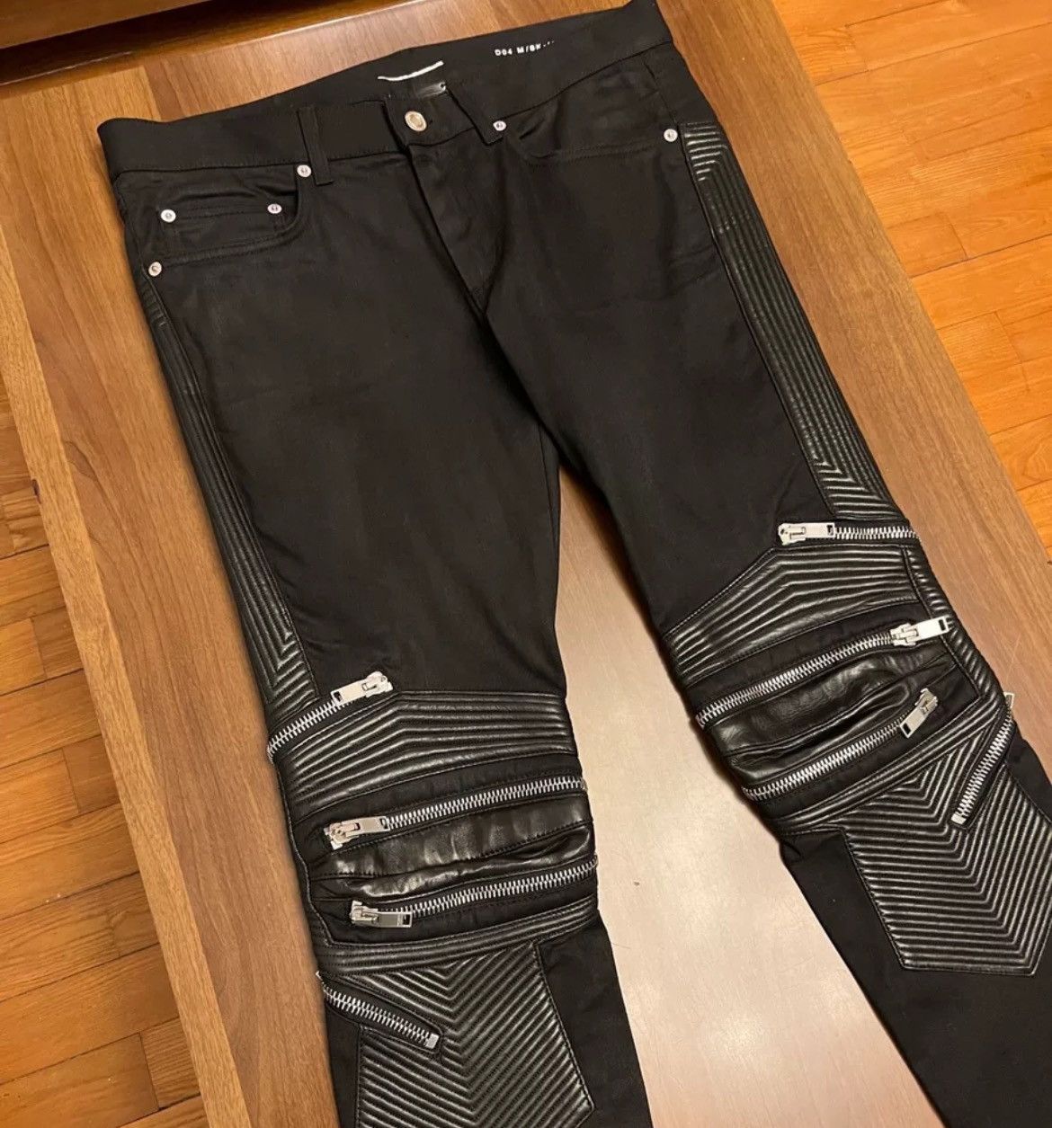 Saint Laurent 14fw black spliced pants - DMC