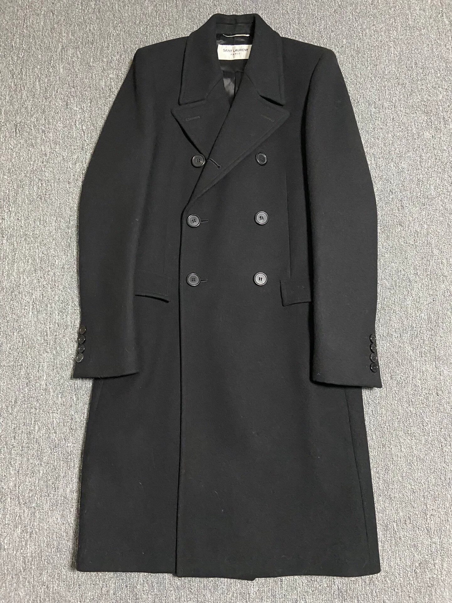 Saint Laurent Paris 18FW sword collar double breasted coat