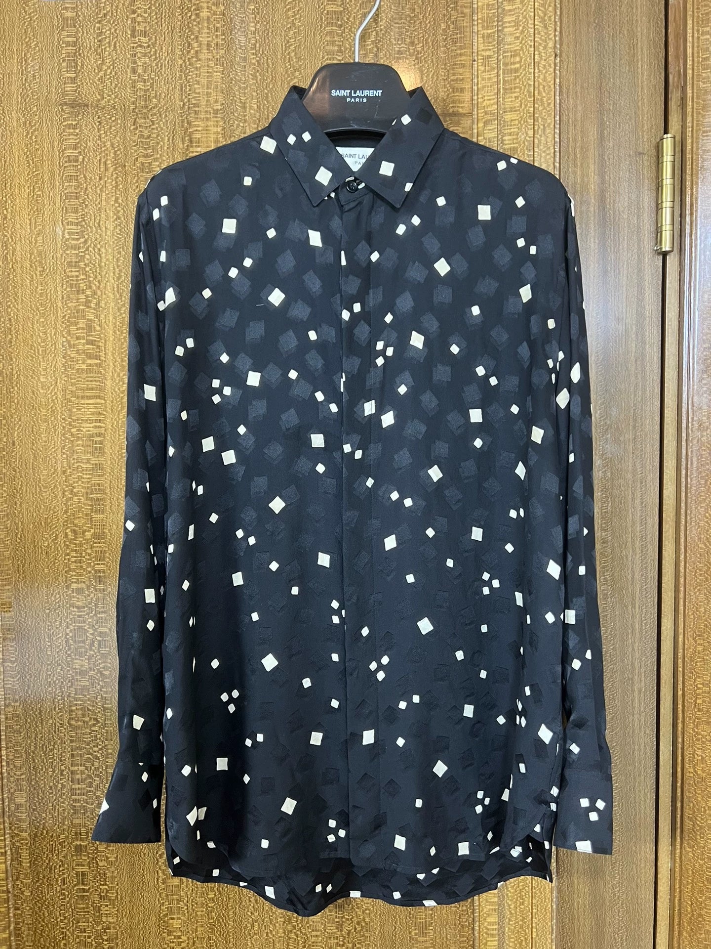 Saint Laurent Paris 20ss mulberry silk square shirt