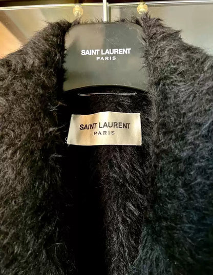 Saint Laurent Paris 19FW black gray checkered coat