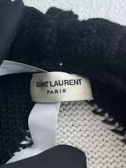 Saint Laurent Paris Coarse knitted hooded jacket