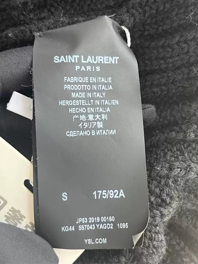 Saint Laurent Paris Coarse knitted hooded jacket