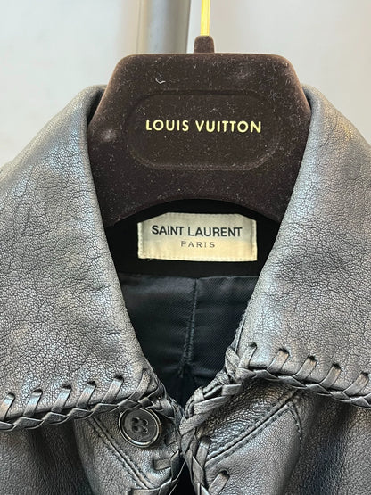 Saint Laurent Paris Tassel woven leather jacket