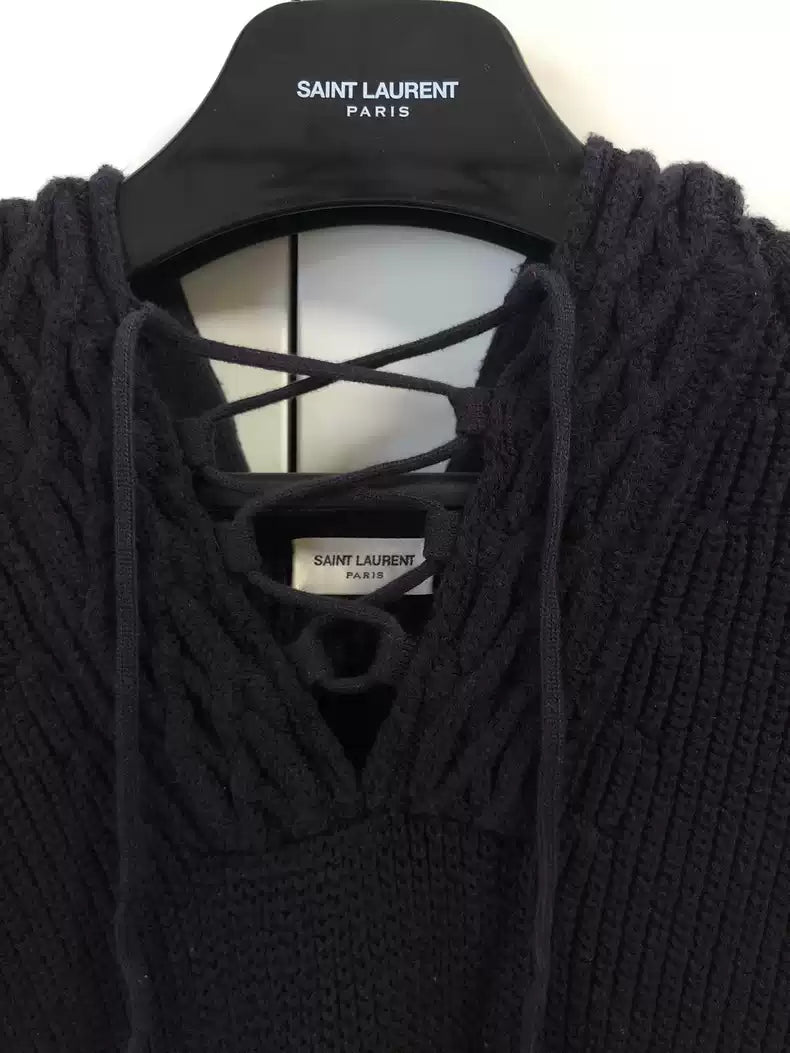 Saint Laurent Paris 19ss black hooded sweater