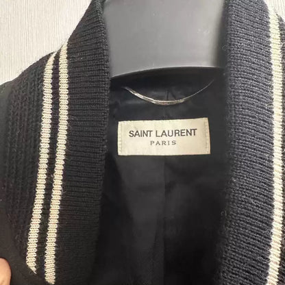 Saint Laurent Paris Split leather baseball uniform