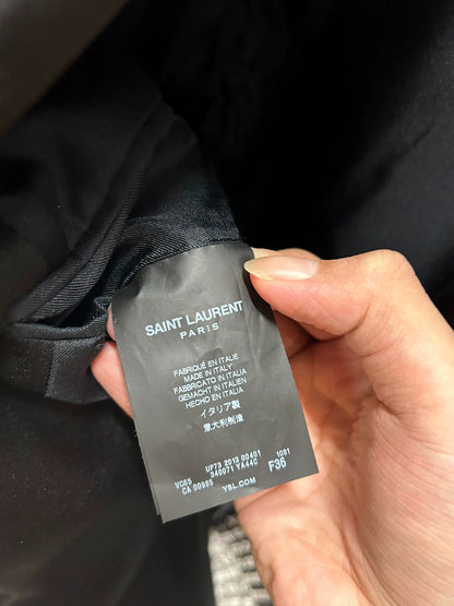 Saint Laurent Paris 13F Silver Scale Smoking Jacket