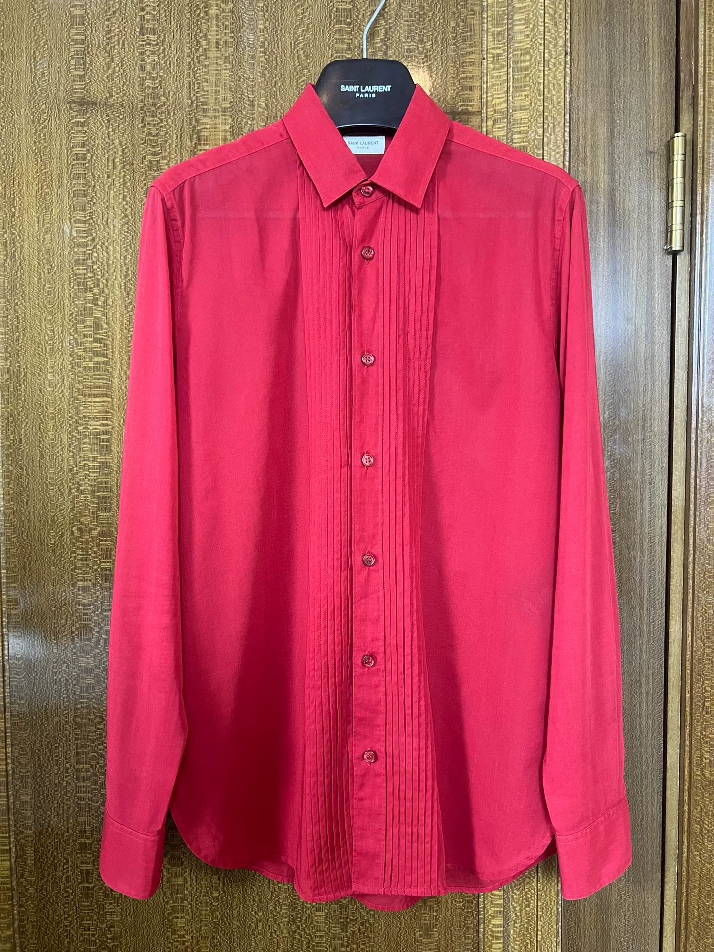 Saint Laurent Paris13th year organza red organ shirt