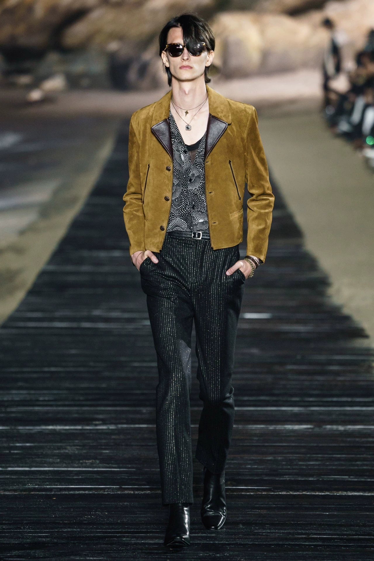 Saint Laurent Paris 20ss classical cowhide lapel jacket