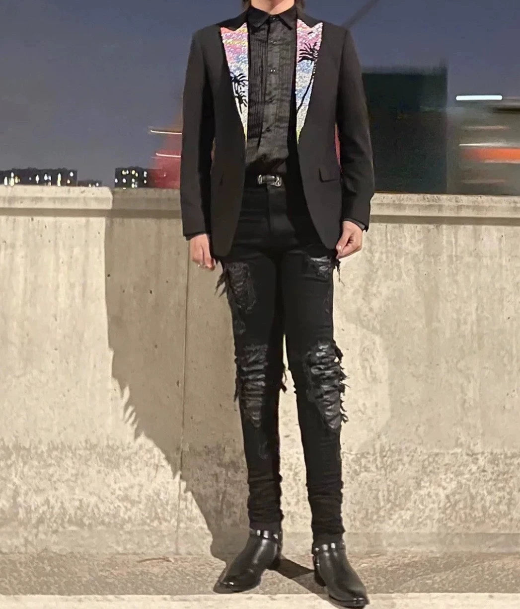 Saint Laurent ParisCoconut scale suit jacket