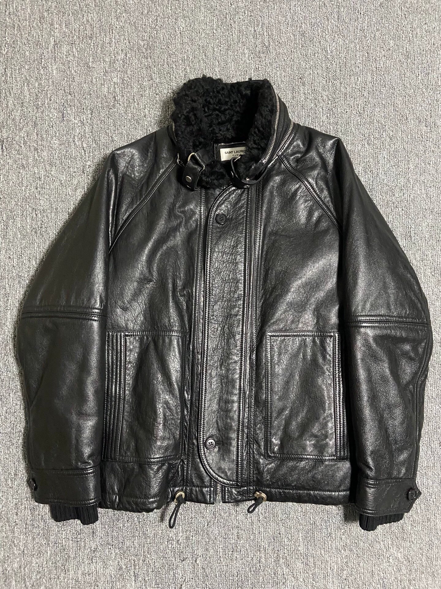 Saint Laurent Paris 17fw fur integrated pilot jacket