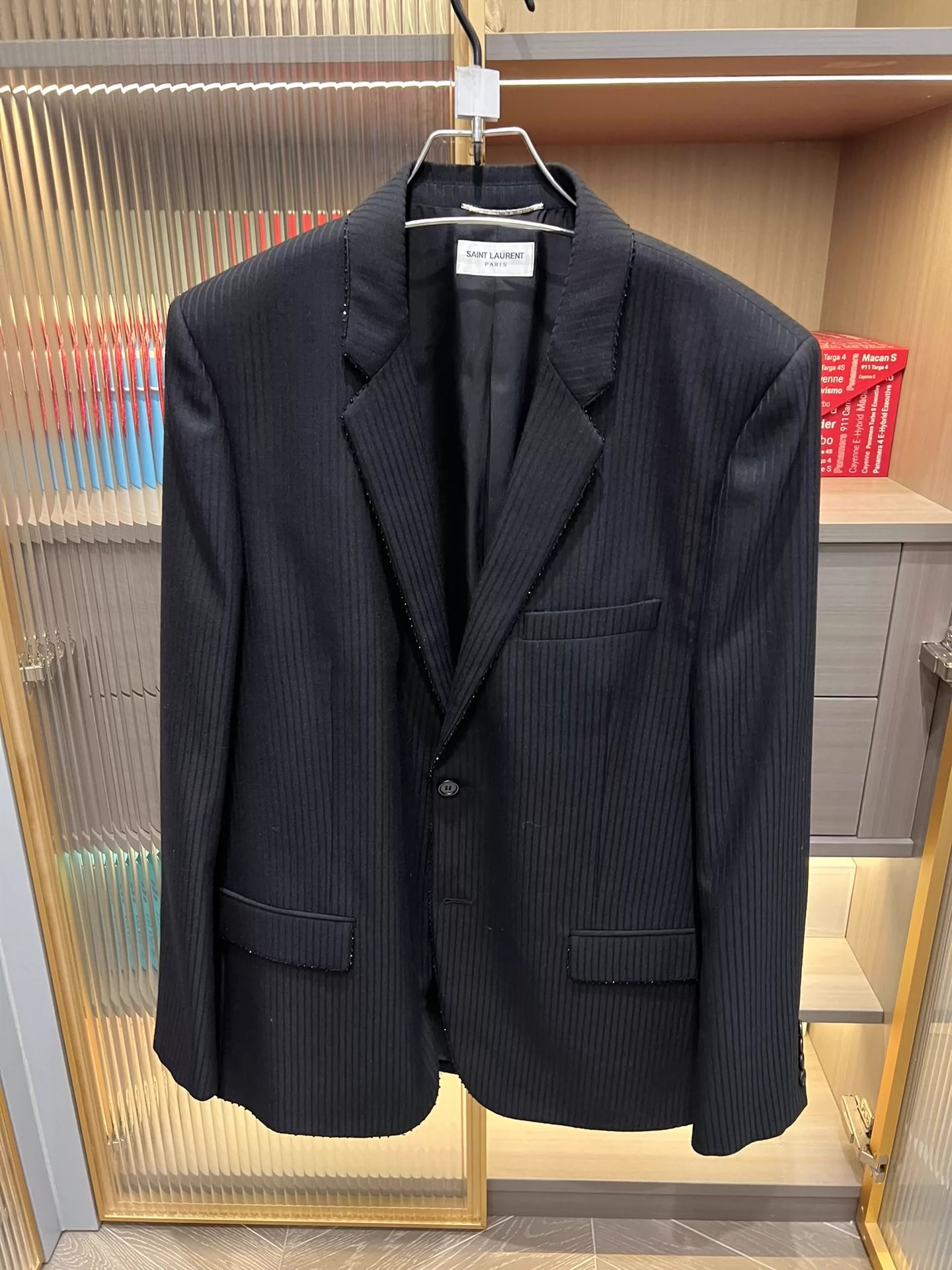 Saint Laurent Paris Dark patterned suit jacket