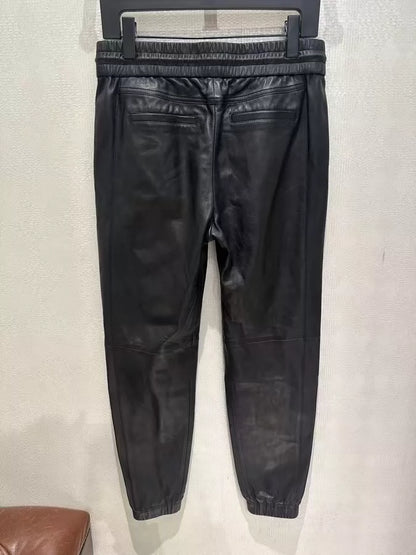 SAINT LAURENT lambskin sweatpants-zp