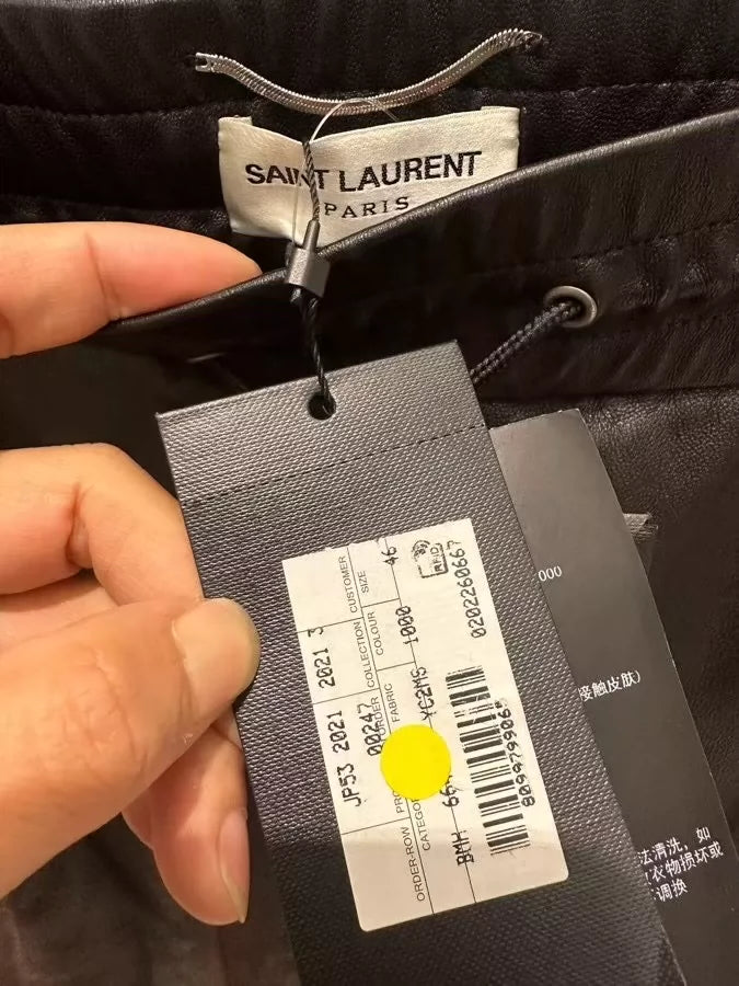 SAINT LAURENT lambskin sweatpants-zp