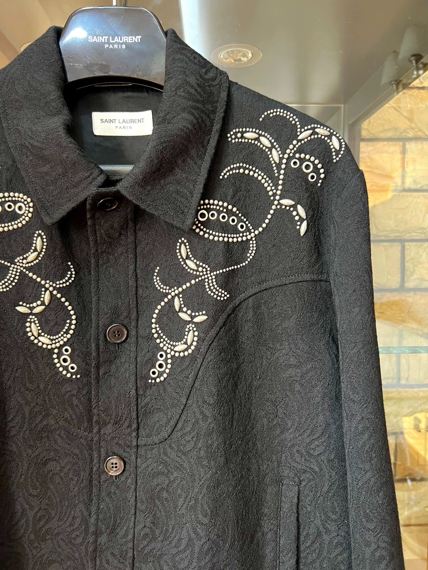 Saint Laurent Paris 19ss wool carved jacket