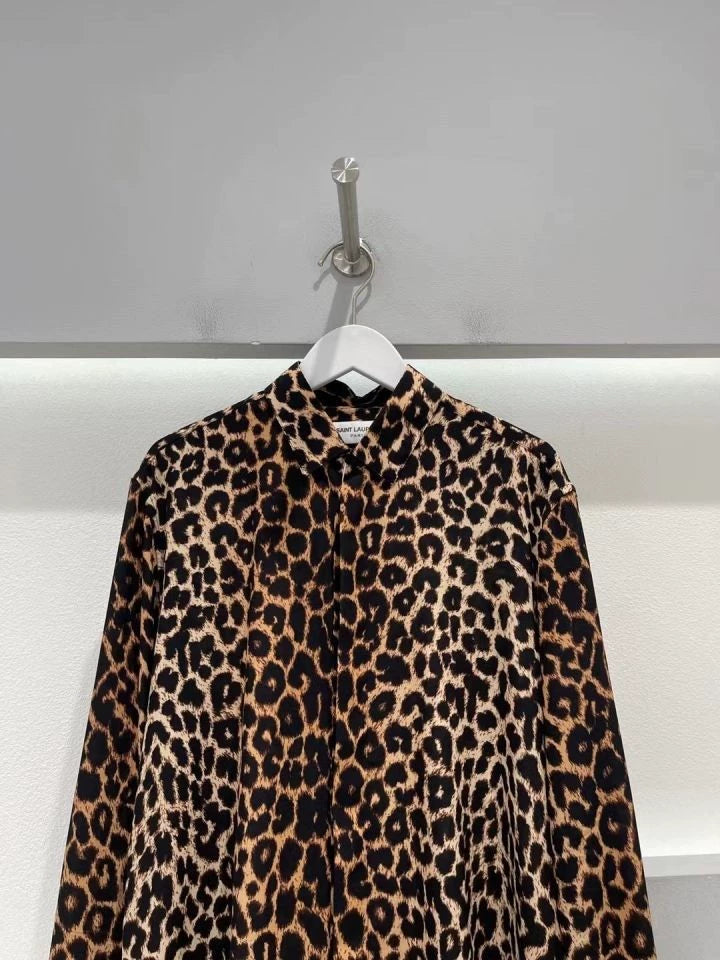 Saint Laurent Paris Leopard print shirt