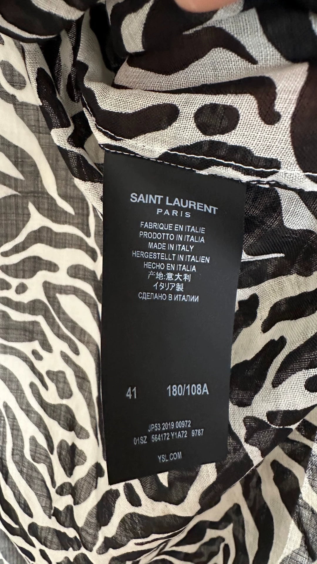 Saint Laurent Paris Tiger print shirt