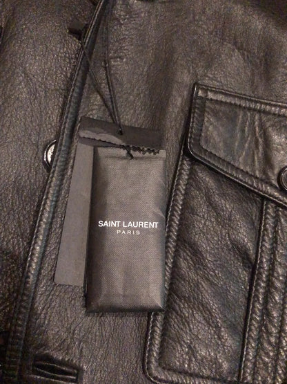 Saint Laurent Paris Pure black leather jacket