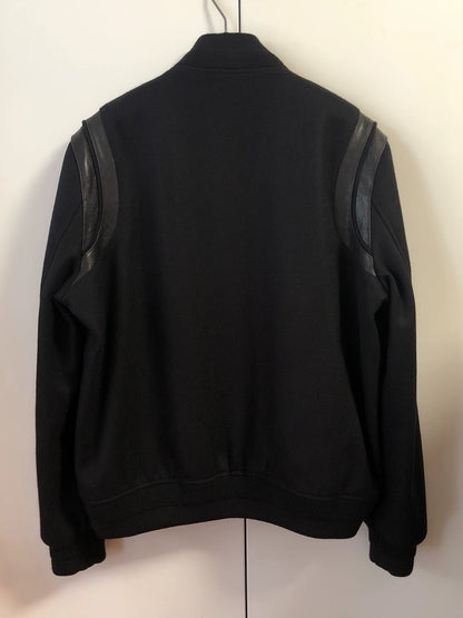 Saint Laurent Paris Black patchwork baseball jacket