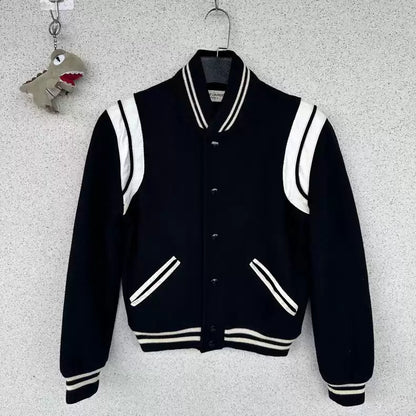 Saint Laurent Paris Black and white baseball uniform