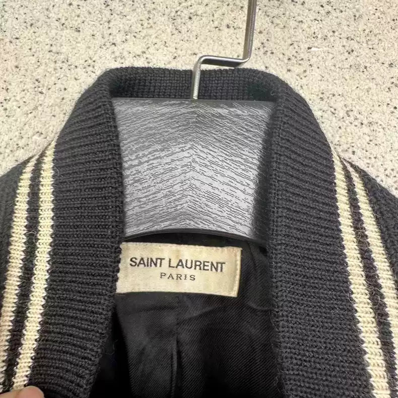 Saint Laurent Paris Black and white baseball uniform